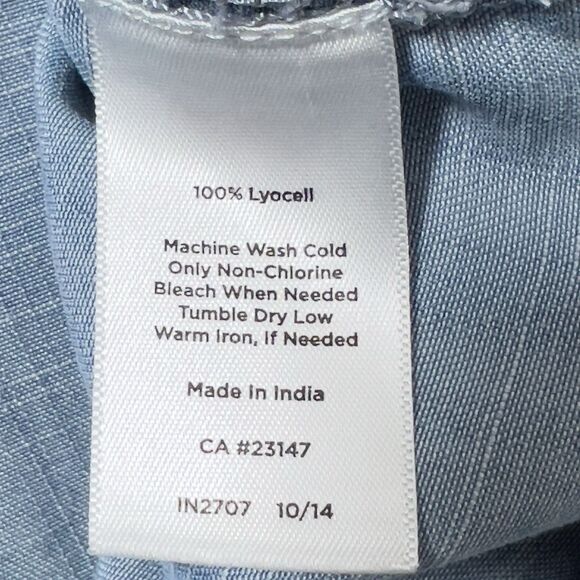 Talbots Lyocell Denim Button Up Shirt Womens Sz 2X Blue Chambray Long Sleeve - Picture 6 of 10
